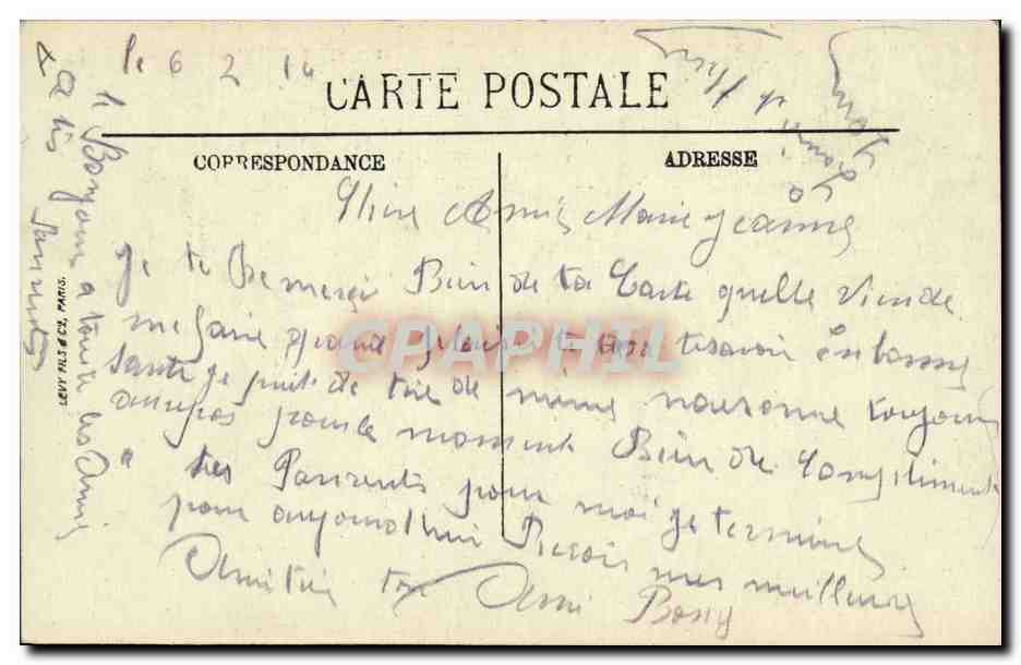 CPA Folklore Alsace Type d'Alsacienne — Verso