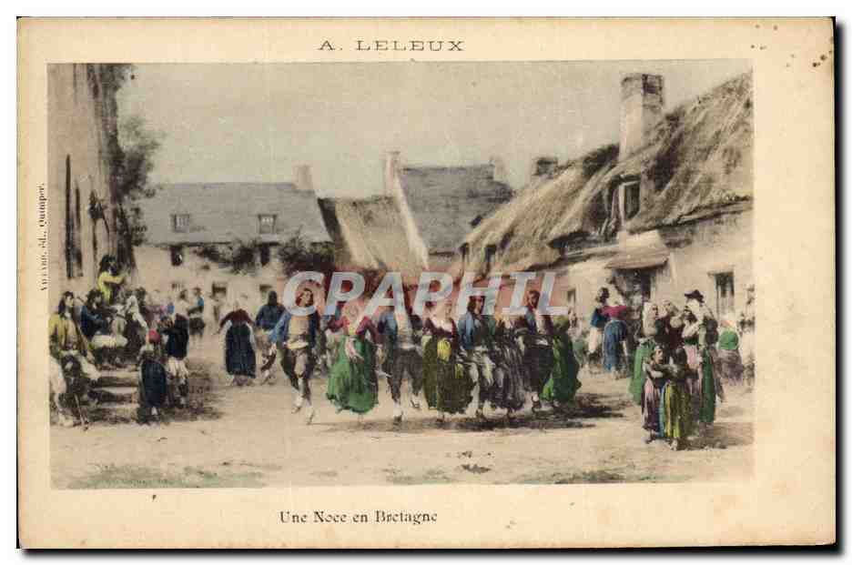 CPA Folklore Alsace Une noce en Bretagne Leleux