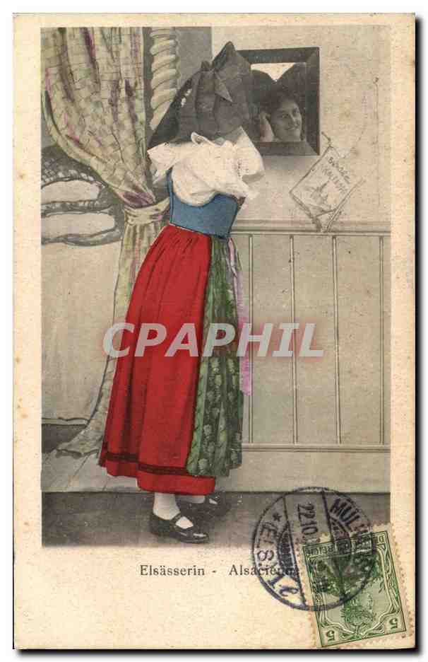 CPA Folklore Alsace Alsacienne