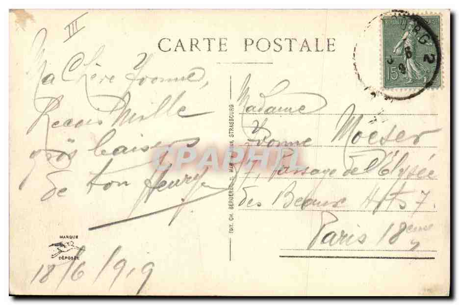 CPA Folklore Alsace Alsaciennes — Verso