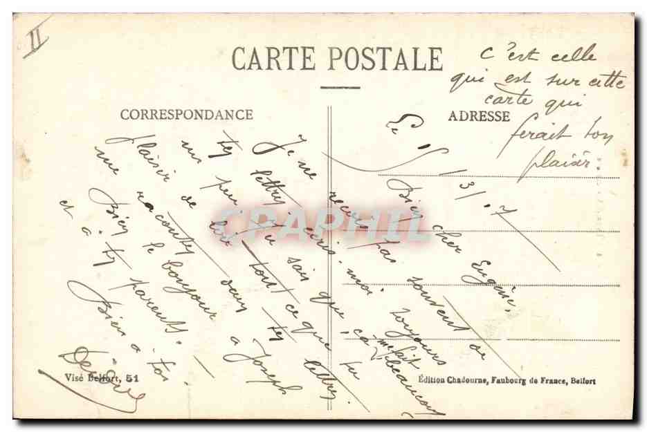 CPA Folklore Alsace Type d'Alsacienne — Verso