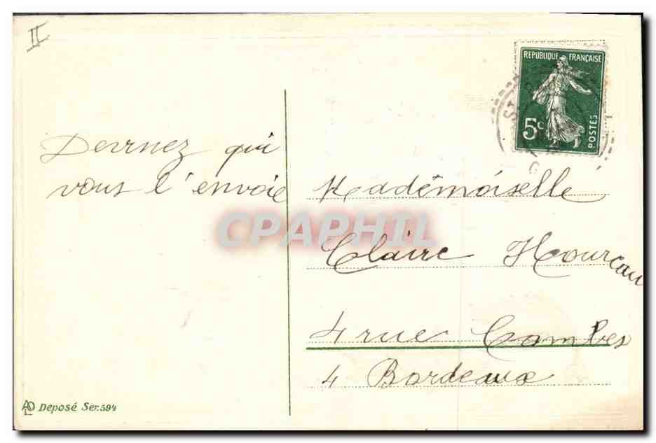 CPA Fantaisie Fleurs Poissons — Verso