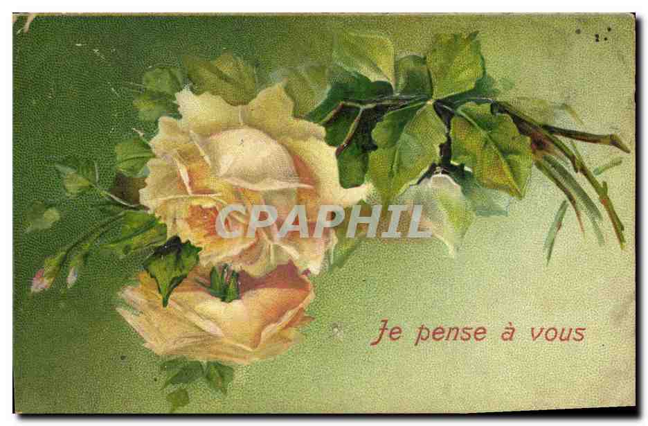CPA Fantaisie Fleurs Je pense a vous