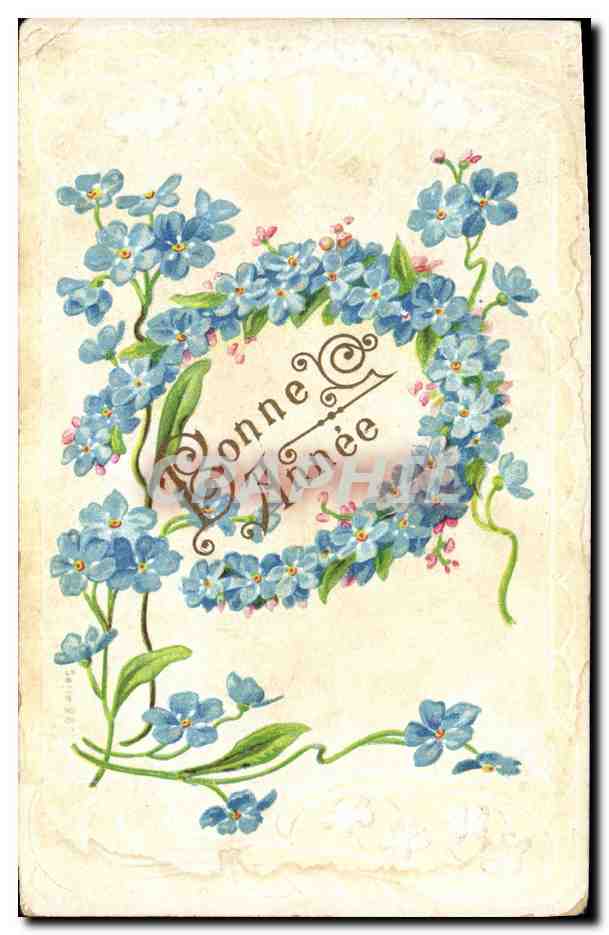 Fleurs bleues — 'Donnée Année' — éditeur inconnu