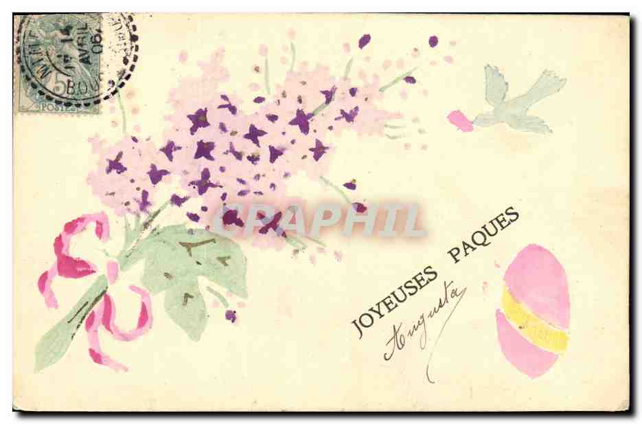 CPA Fantaisie Fleurs Paques
