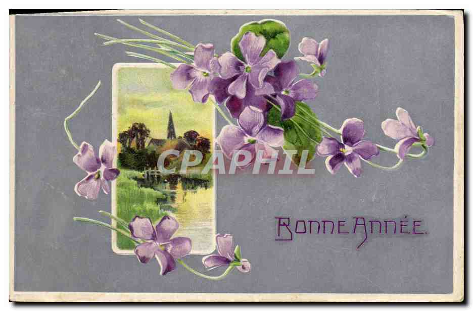 CPA Fantaisie Fleurs Bonne annee
