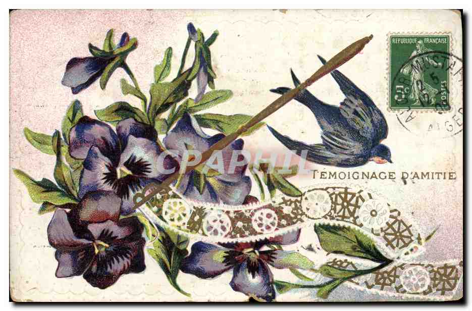 CPA Fantaisie Fleurs Temoignage d'amitie