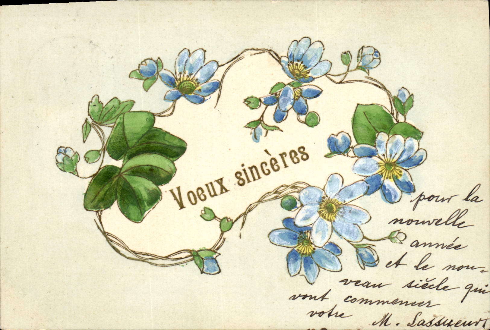 Voeux sincères — pour la nouvelle année et le nouveau siècle — Suisse, éditeur non identifié