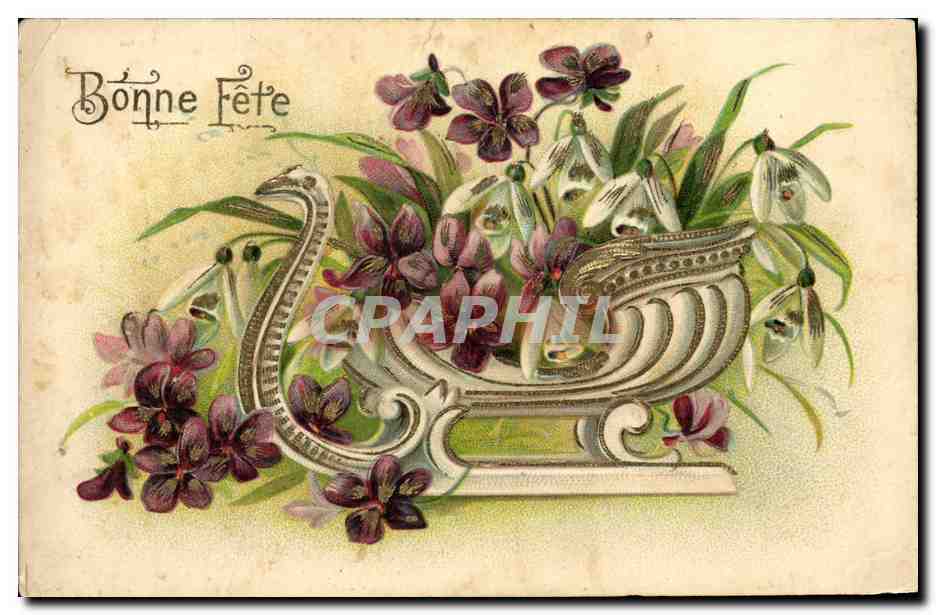 CPA Fantaisie Fleurs Bonne fete