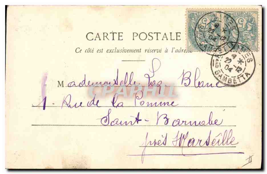 CPA Fantaisie Femme — Verso