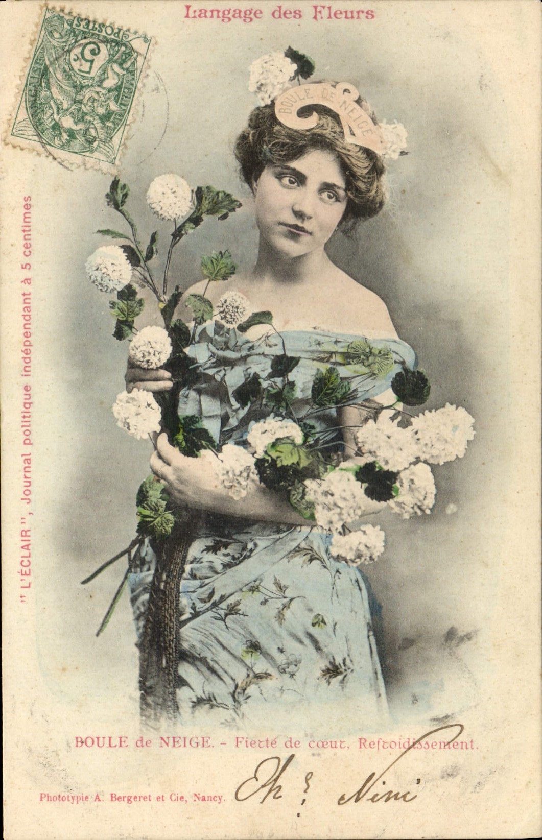 Sprache der Blumen — Schneekugel — Phototypie A. Bergeret et Cie, Nancy