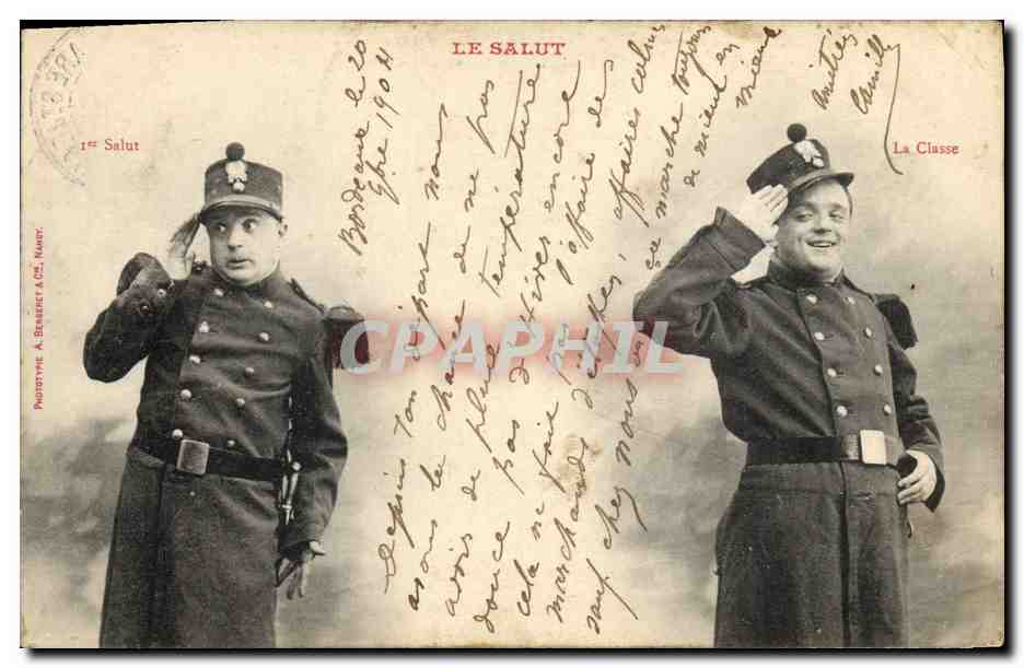 CPA Fantaisie Le salut Militaria