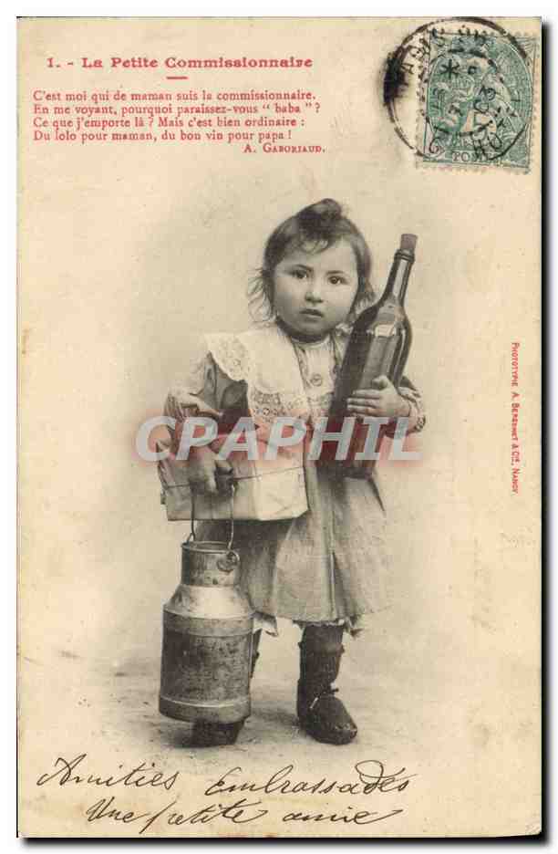 CPA Fantaisie Enfant le petit commissionnaire