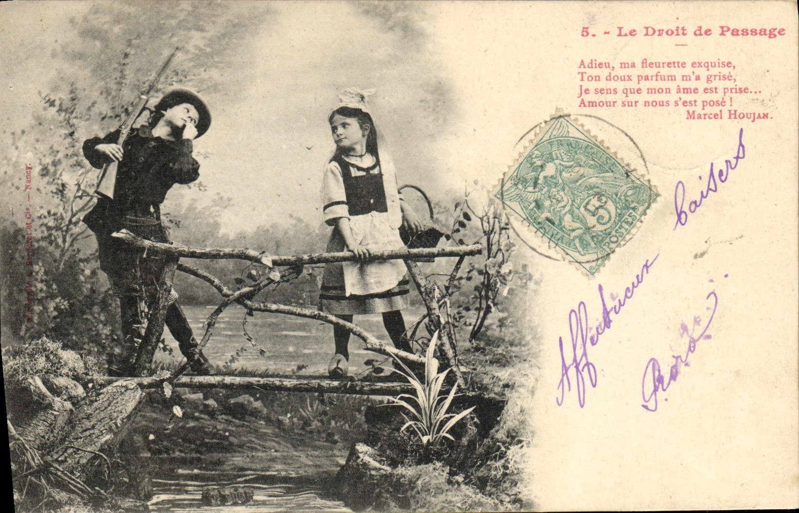 CPA Fantaisie Enfants Le droit de passage - Recto