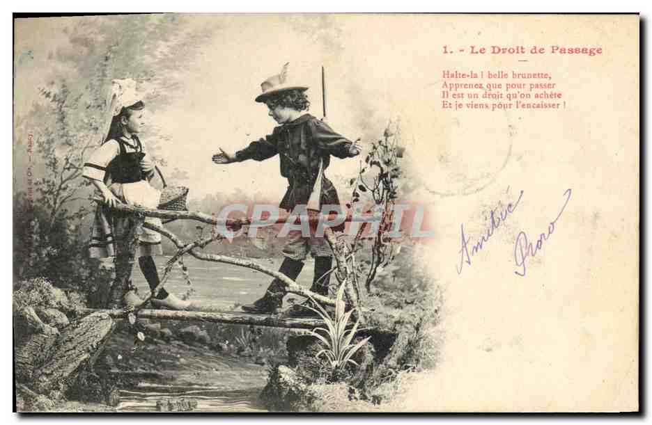 CPA Fantaisie Enfants Le droit de passage