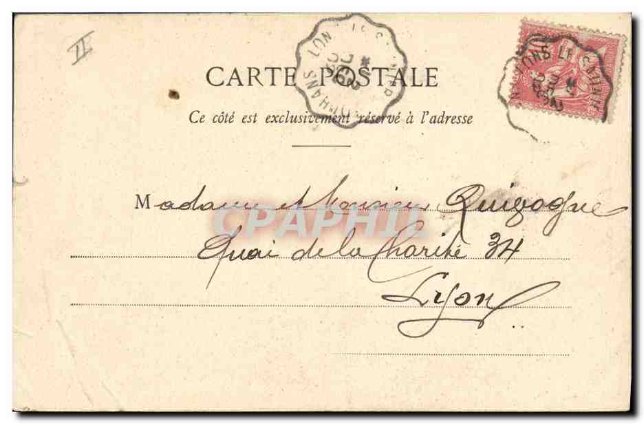Mujer y joven militar — escena afectuosa — editor desconocido — Reverso