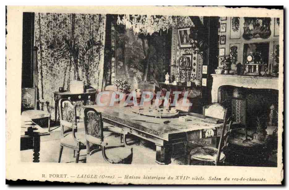 CPA Poret Laigle Maison historique Salon du rez de chaussee