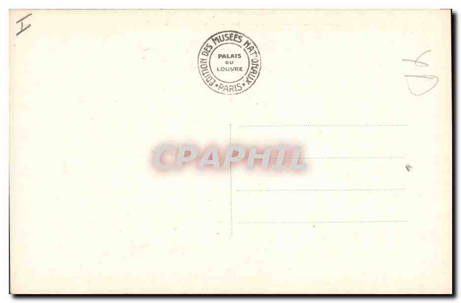 CPA Paris Musee du Louvre Meuble d'appui Carlon Louis XVI — Rückseite