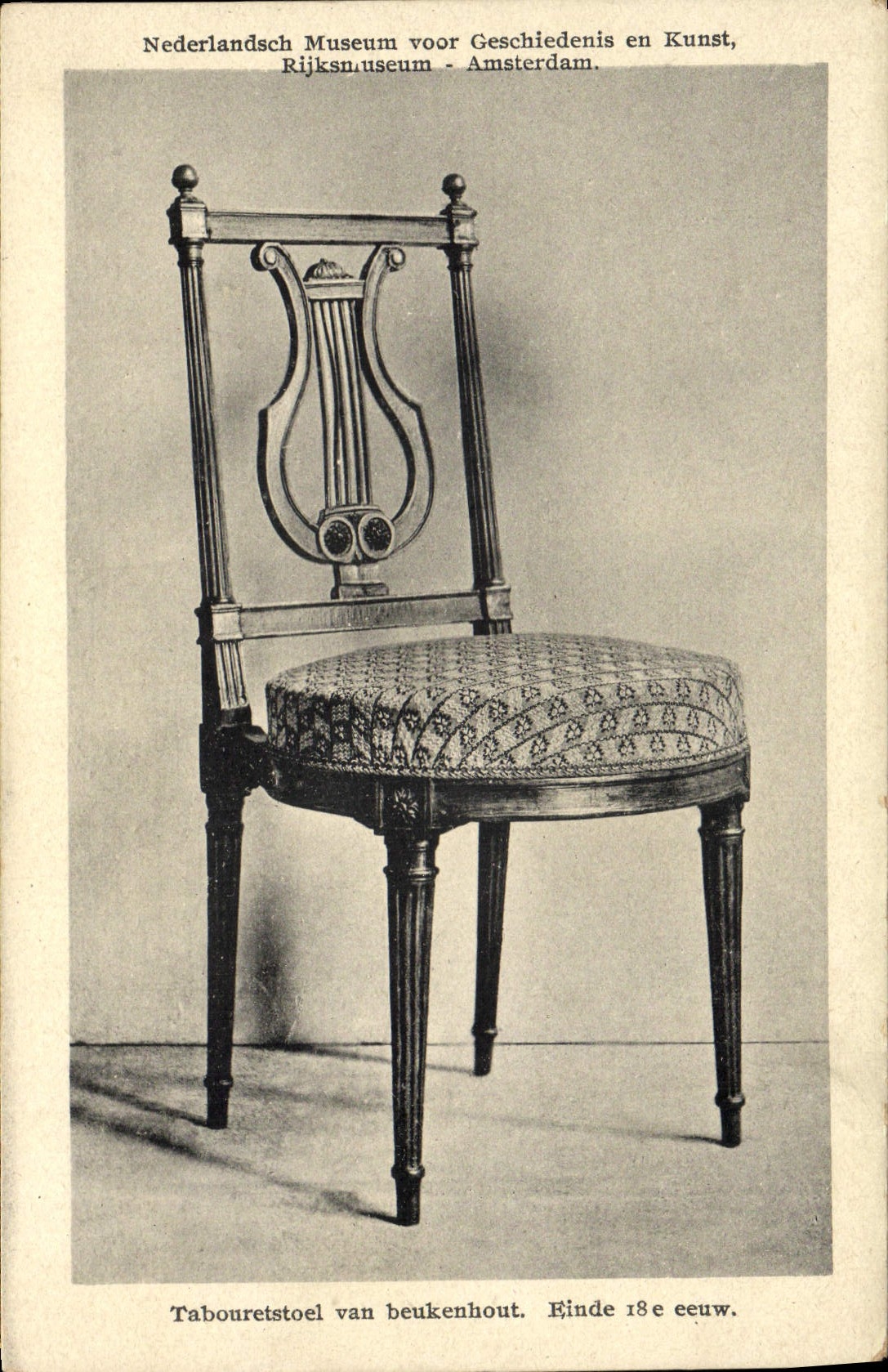 Tabouret en bois de hêtre — fin du XVIIIe siècle — J. Vlieger, Amsterdam