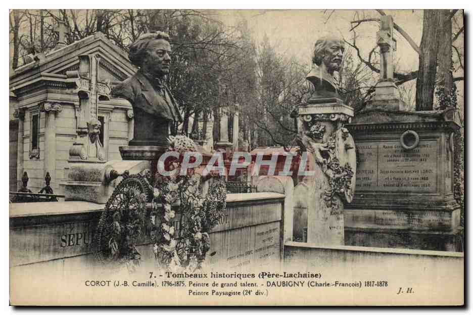 Tombeaux historiques (Père-Lachaise) — Corot et Daubigny — J.H. éditeur