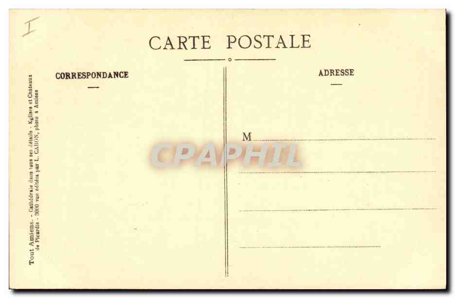 CPA Amiens Cathedrale Tombeaux Tombe de Pierre Sabatier eveque d'Amiens Dupuis — Rückseite