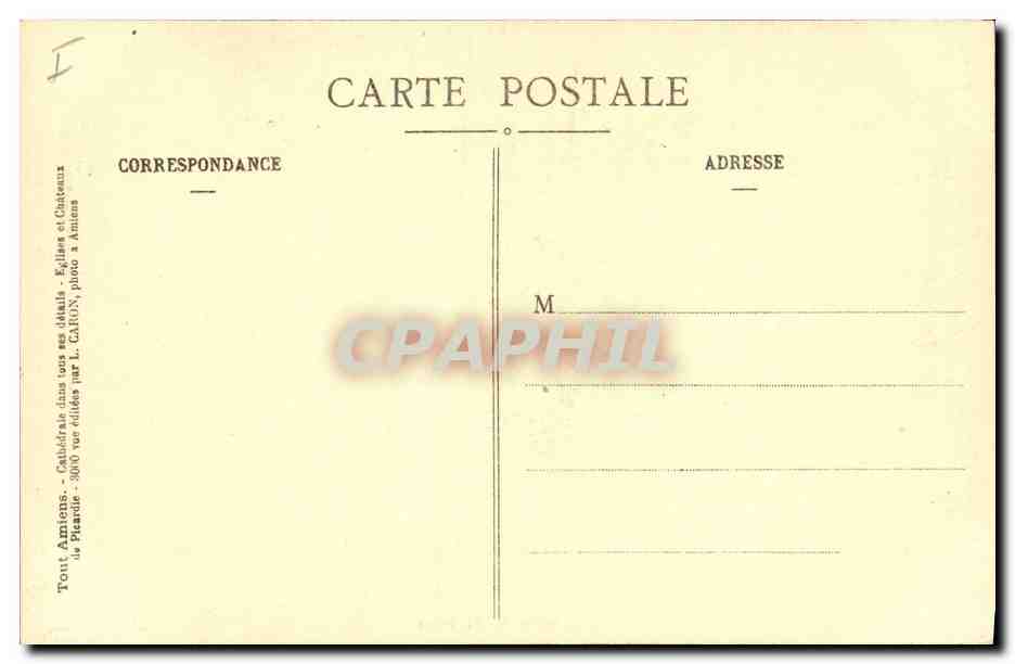CPA Amiens Cathedrale Tombeaux Tombe d'un chanoine — Rückseite