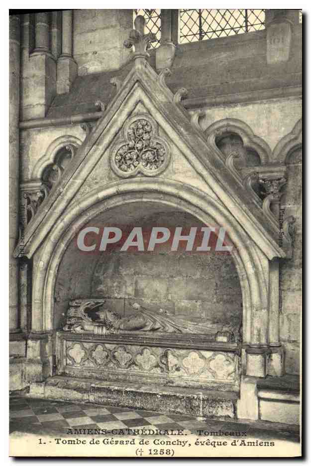 CPA Amiens Cathedrale Tombeaux Tombe de Gerard de Conchy eveque d'Amiens