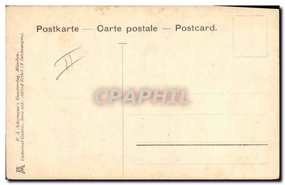 CPA Mort Rethel Auf der Barrikade  — Rückseite