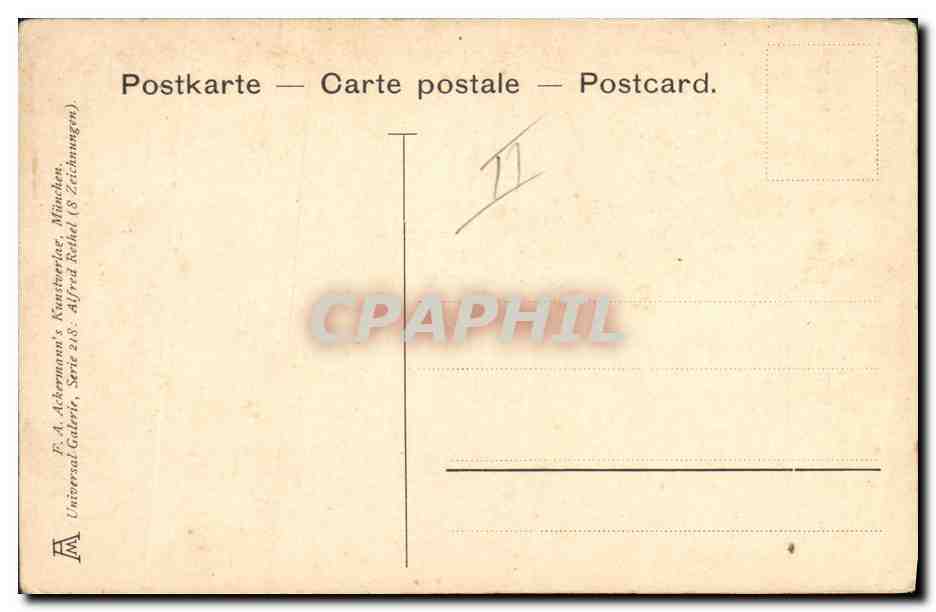 CPA Mort Rethel Die Auferstehung des Todes — Rückseite