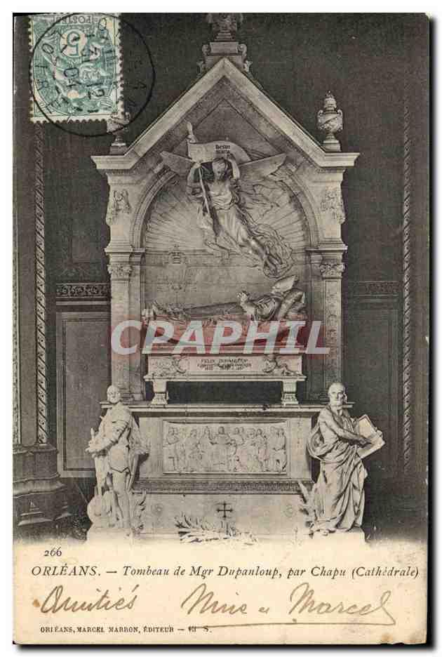 CPA Orleans Tombeau de Mgr Dupanloup par Chapu Cathedrale