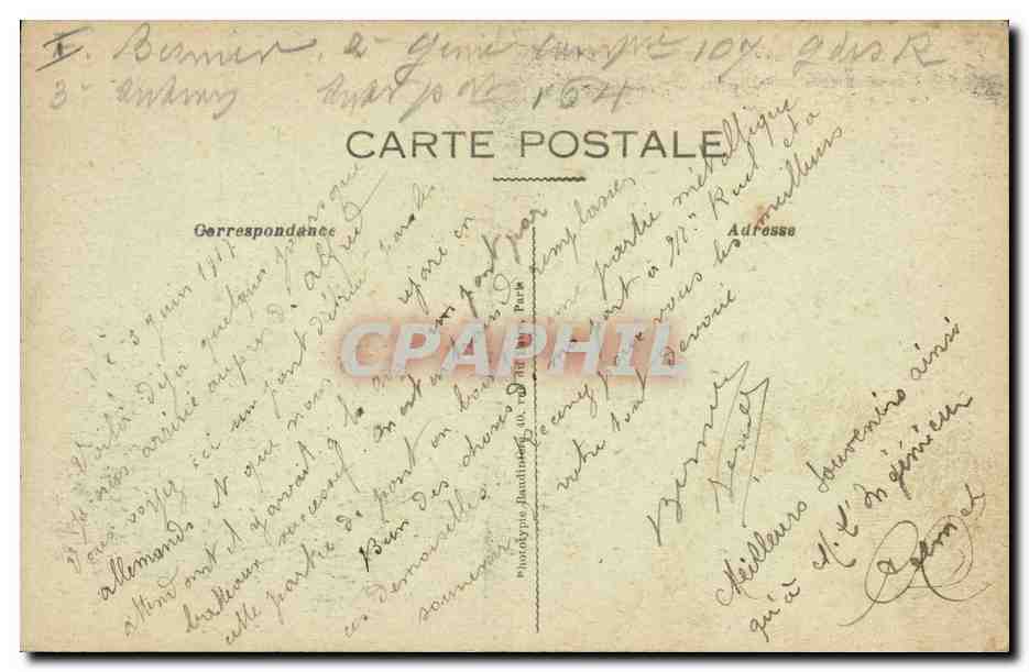 Le Pont de Berneuil-sur-Aisne — réparé par le Génie — Près Compiègne — Phot-Express Paris 436 — Rückseite