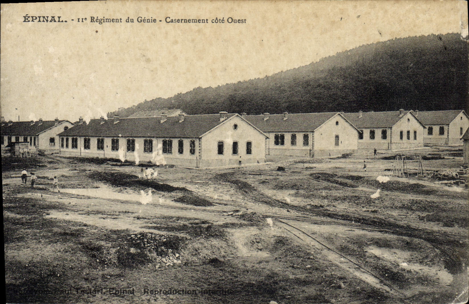 CPA Militaria Epinal 11eme regiment du Genie Casernement Cote Ouest