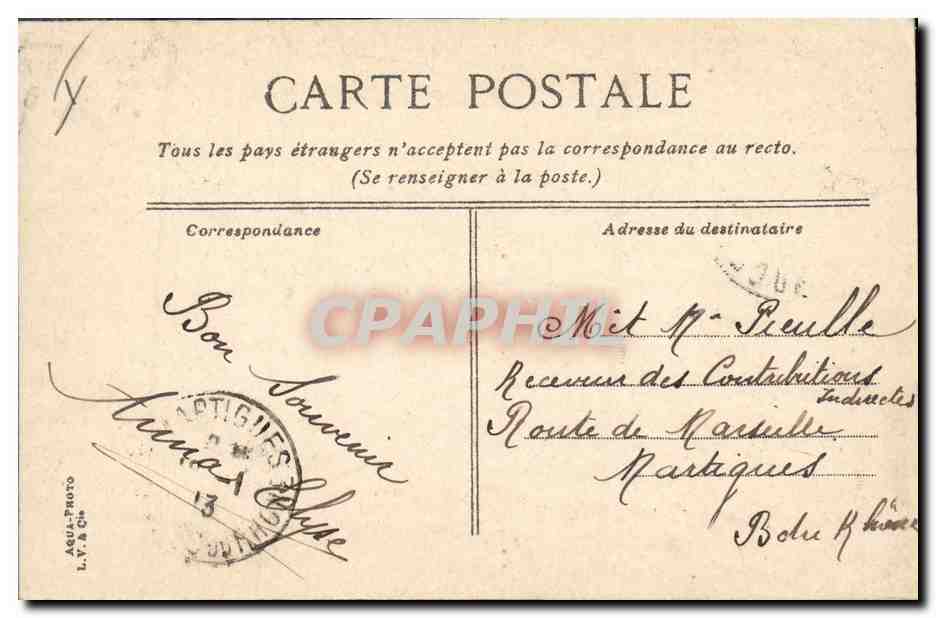 CPA Militaria Avignon La caserne du Genie — Rückseite