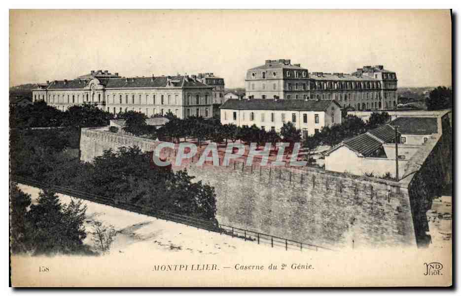 CPA Militaria Montpellier Caserne du 2eme Genie