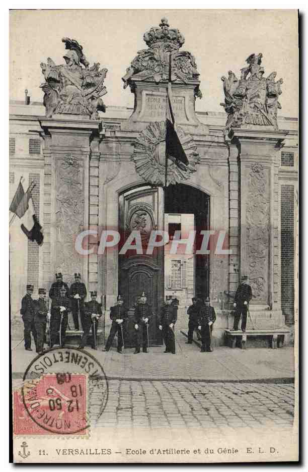 CPA Militaria Versailles Ecole d'artillerie et du Genie 