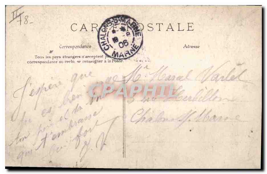 CPA Militaria Versailles Ecole d'artillerie et du Genie  — Rückseite