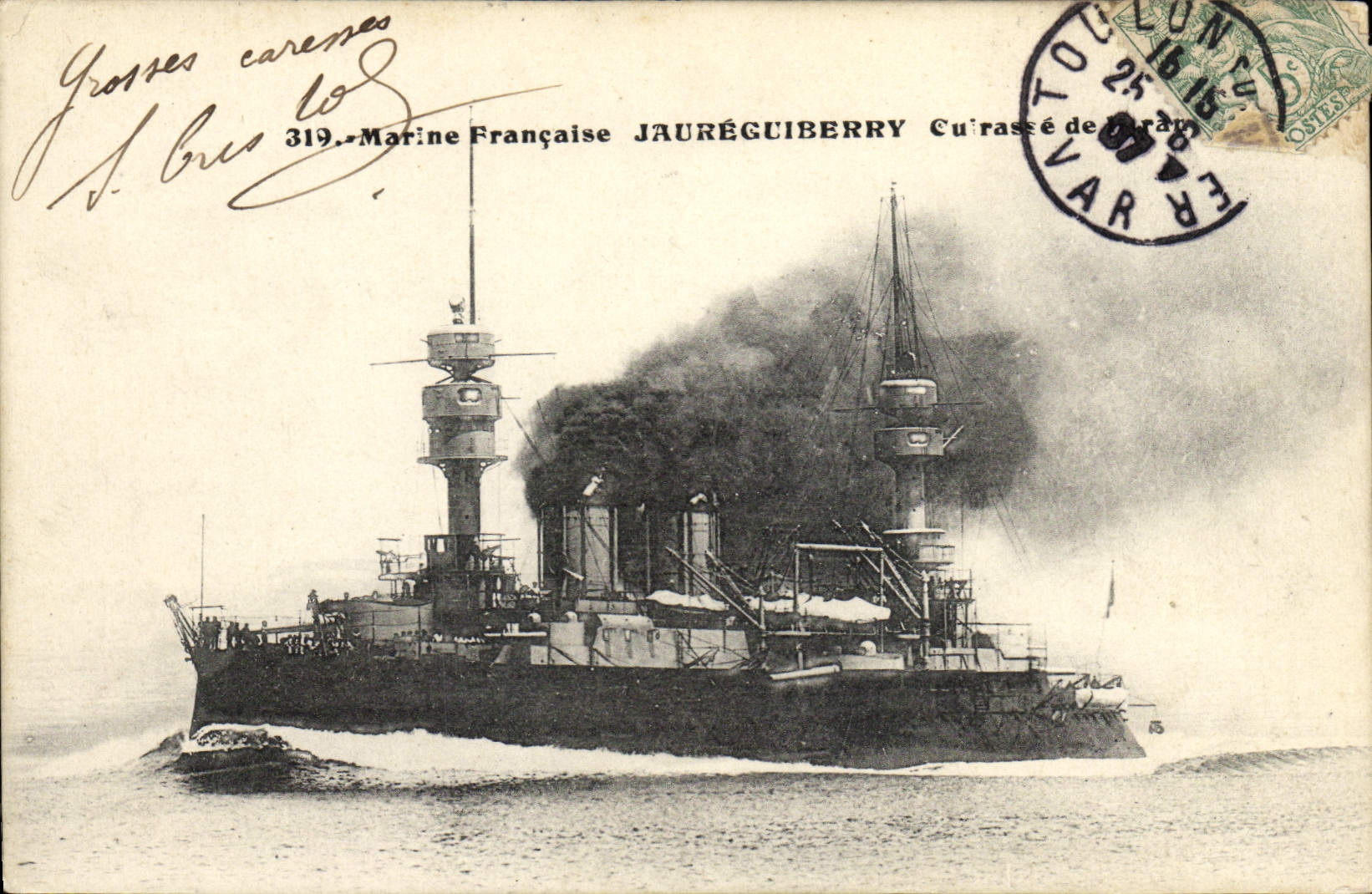 Cuirassé Jauréguiberry — Marine Française — Éditeur non identifié, n° 319