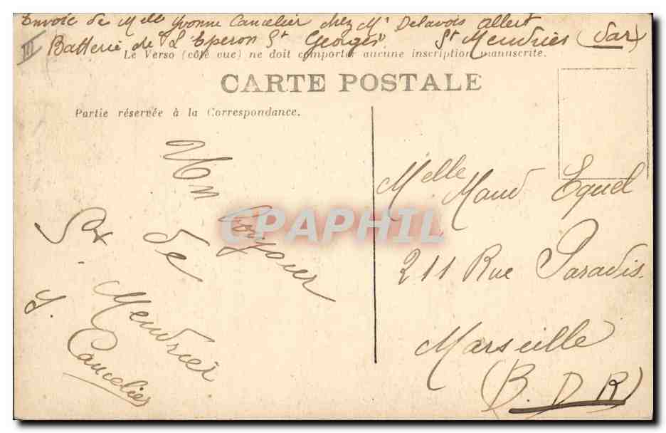 CPA Bateau Jean Bart — Verso