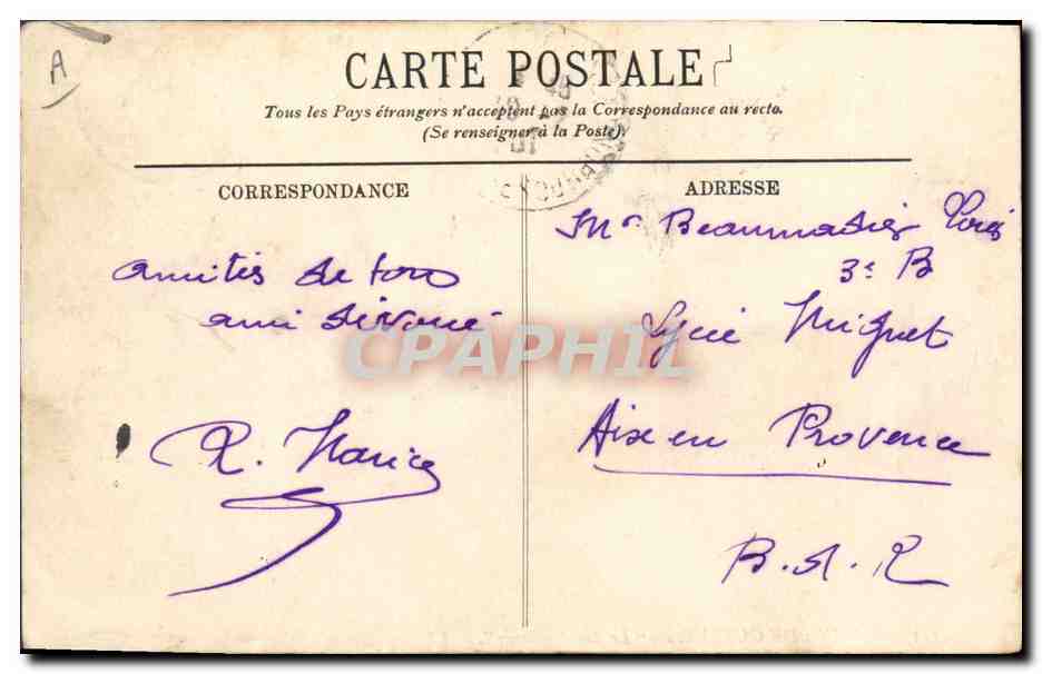 CPA Bateau Le Jaureguiberry — Verso