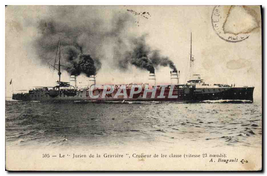 Le 'Jurien de la Gravière', Croiseur de 1re classe — A. Bougault, n° 595