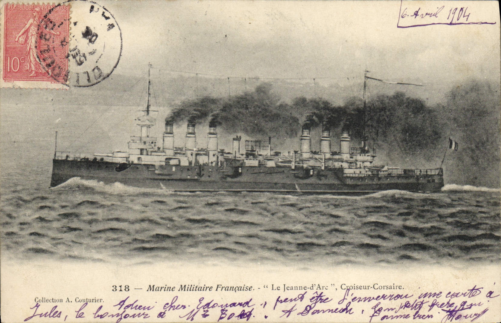 La Jeanne-d'Arc — Crucero Corsa — Colección A. Couturier, n°318