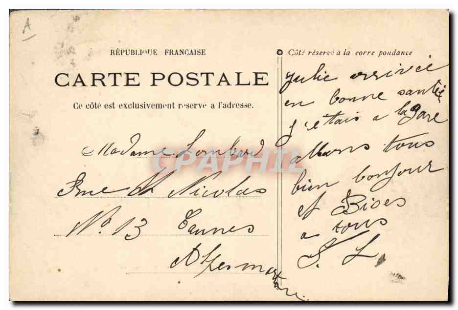 CPA Bateau Toulon La Jeanne d'Arc grand croiseur — Verso