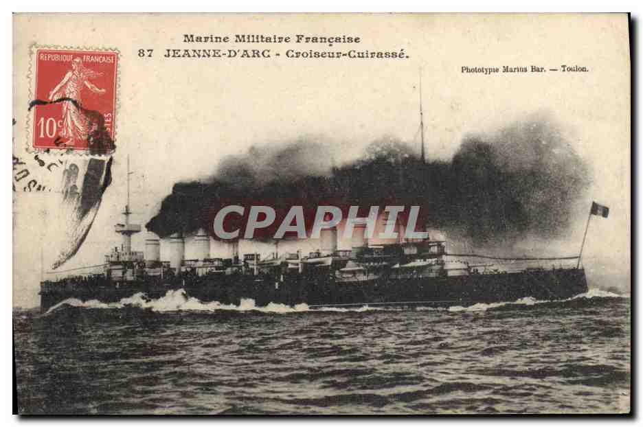 Croiseur cuirassé Jeanne d'Arc — Marine Militaire Française — Phototype Marius Bar — Toulon