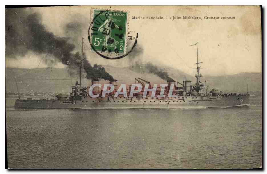 « Jules Michelet », Croiseur cuirassé — Marine nationale — éditeur non visible