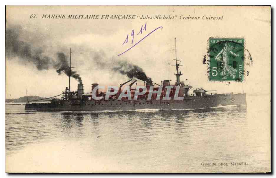 CPA Bateau Jules Michelet Croiseur Cuirasse