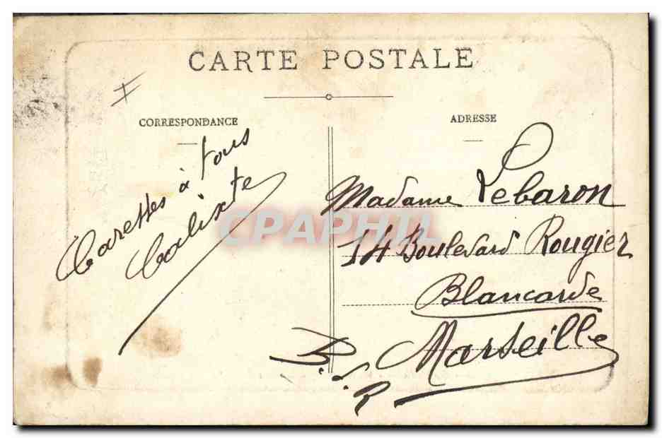 CPA Bateau Toulon Jaureguiberry Cuirasse d'escadre — Verso