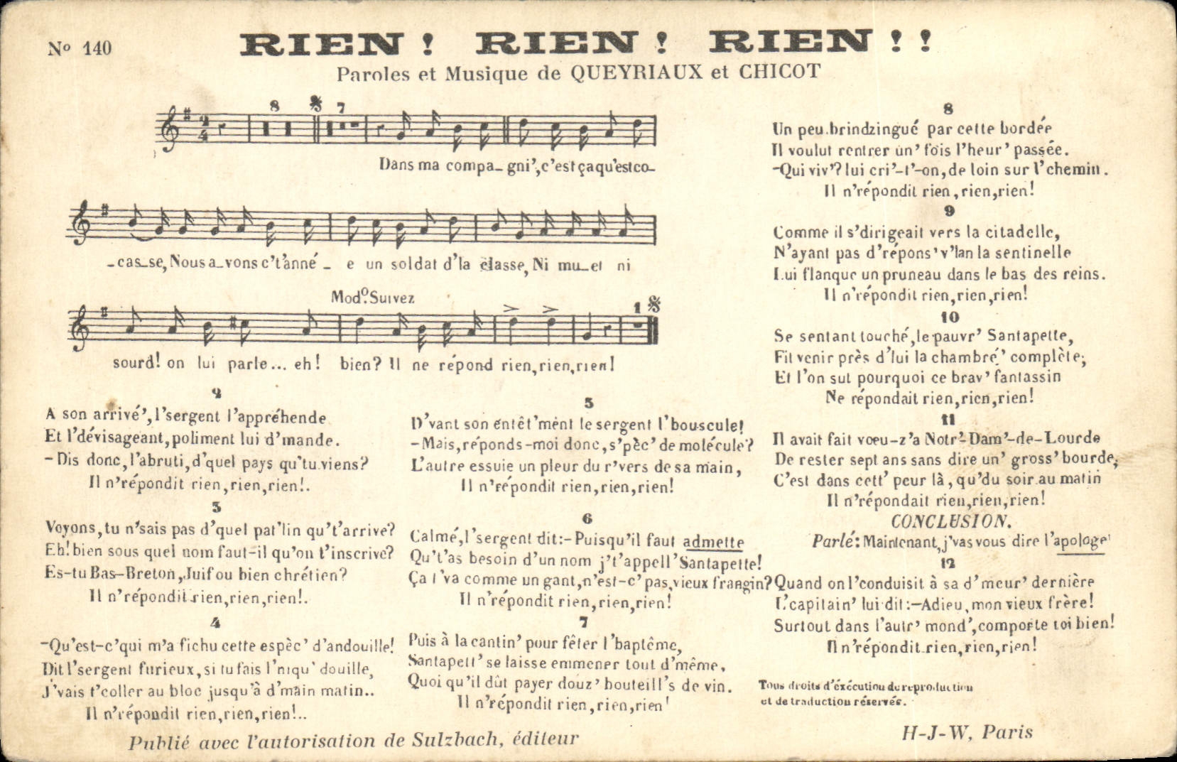 CPA Rien ! rien ! rien ! Queyriaux Chicot 