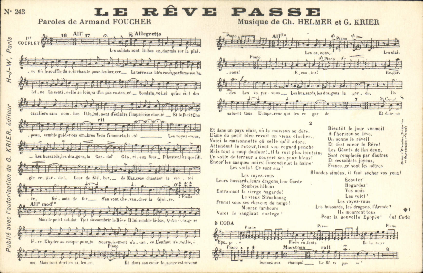 CPA Le reve passe Armand Foucher Helmer Krier 
