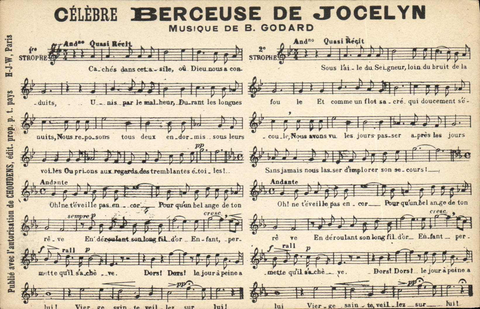 CPA Celebre Berceuse de Jocelyn Godard 