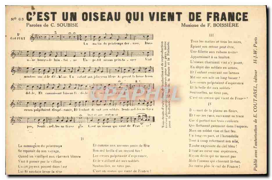 CPA C'est un oiseau qui vient de France Soubise Boissiere 